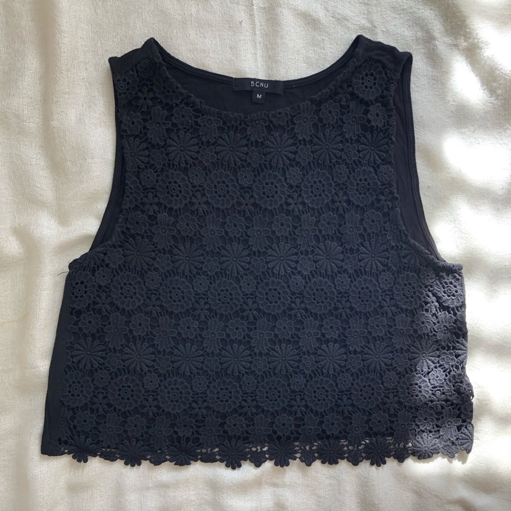 Cropped Black Tank Top